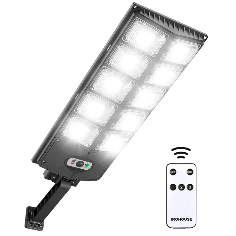 Luminária LED com Placa Solar - Parede ou Poste - Baú Shops