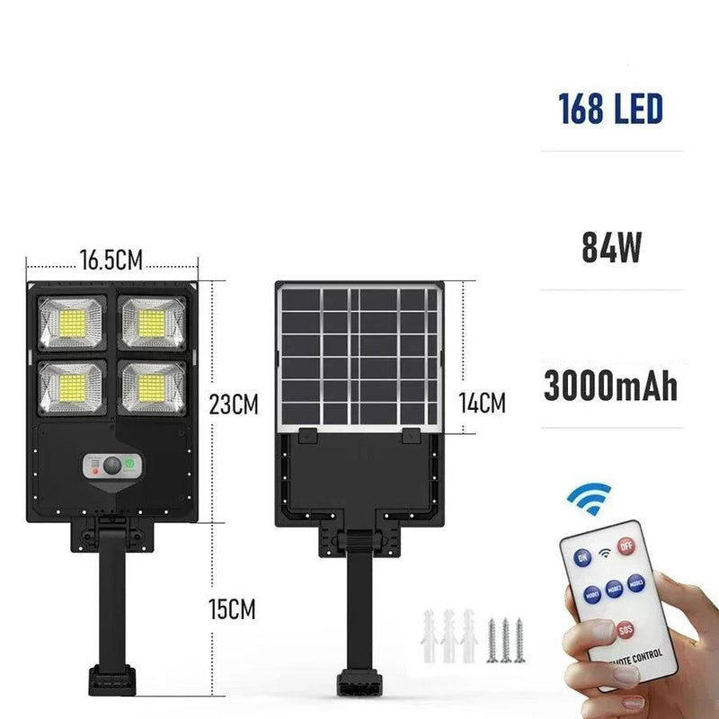 Luminária LED com Placa Solar - Parede ou Poste - Baú Shops