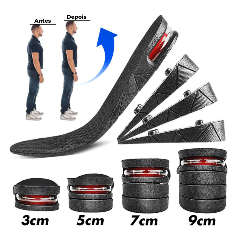 Palmilha para Aumentar Altura | Kit Completo Até 9cm - SERVE EM QUALQUER NUMERAÇÃO - Baú Shops