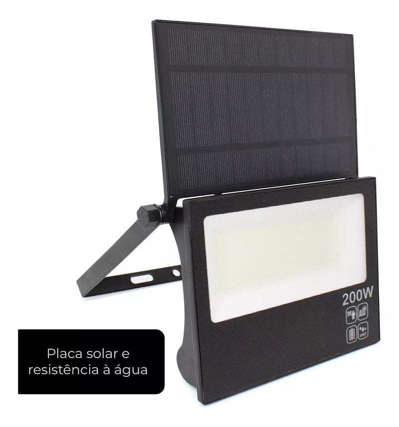 Refletor Solar Led 200w Placa Prova Dágua Dobrável Ajustável