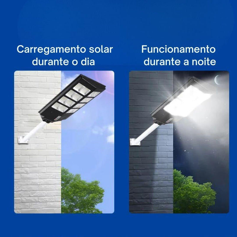 Luminária LED Solar para Chácaras, Quintal, Comércio e Ruas - Parede ou Poste - Baú Shops